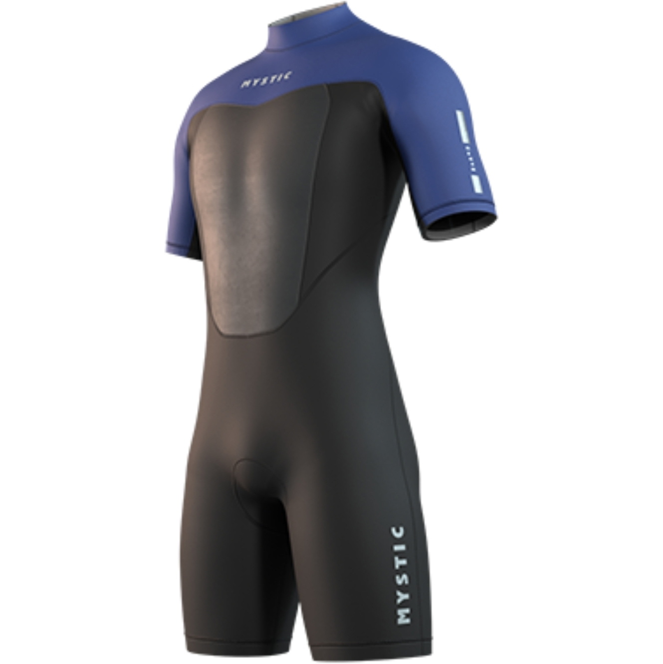 2026 Mystic Da Uomo Brand 3/2mm Back Zip Flatlock Shorty Muta 35000.250035 - Black / Blue